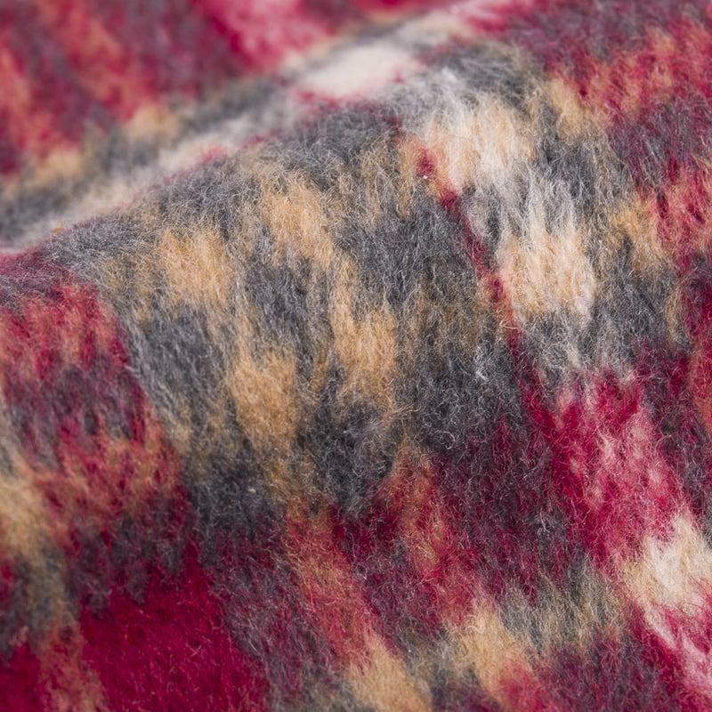 타탄 체크 무늬 창유리 멀티컬러 울 폴리에스테르 트위드 원단 2145