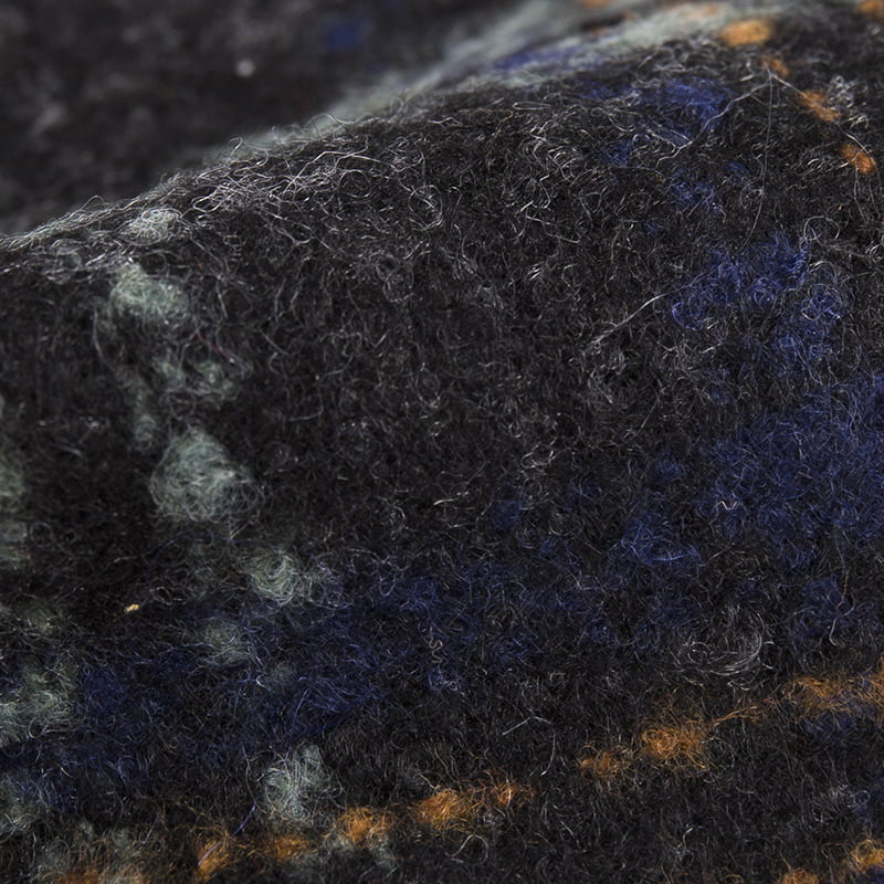 타탄 격자 무늬 루프 원사 화학 섬유 트위드 직물 2146