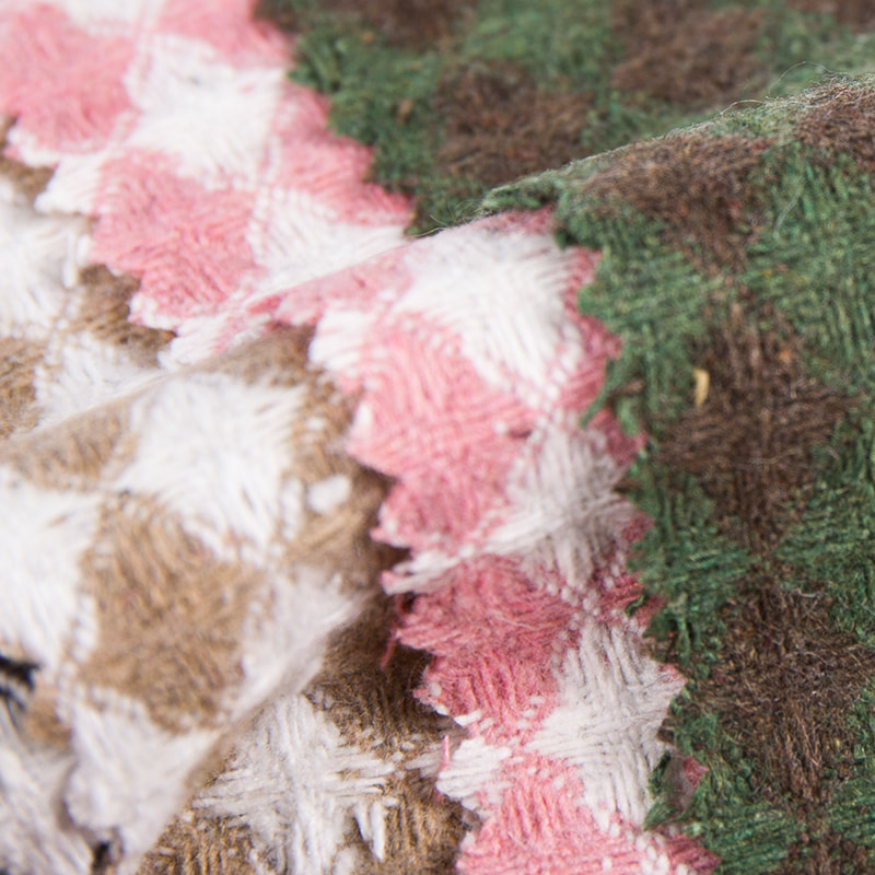 다이아몬드 체크 자카드 엠보싱 원단 2188