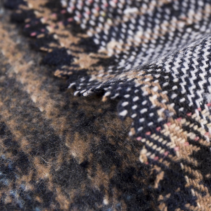 타탄 체크 수트 수트 10% 울 90% 화학 섬유 트위드 원단 2242