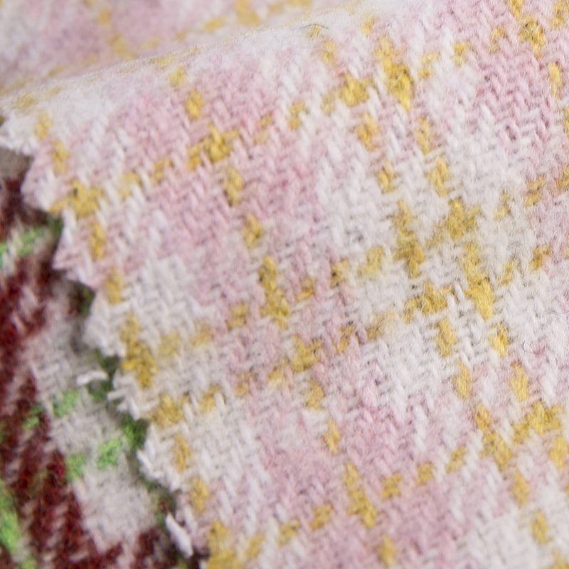 타탄 체크 무늬 트윌 트위드 원단 2400