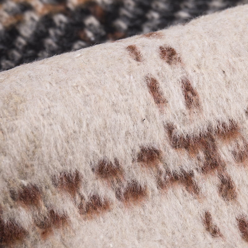 브라운 체크 무늬 헤비급 브러시 트위드 원단 3546