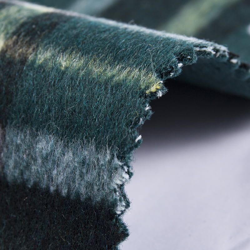 외투 SH2409를 위한 녹색 Vichy 창유리 혼합 체크 격자 무늬 길쌈된 양털 직물