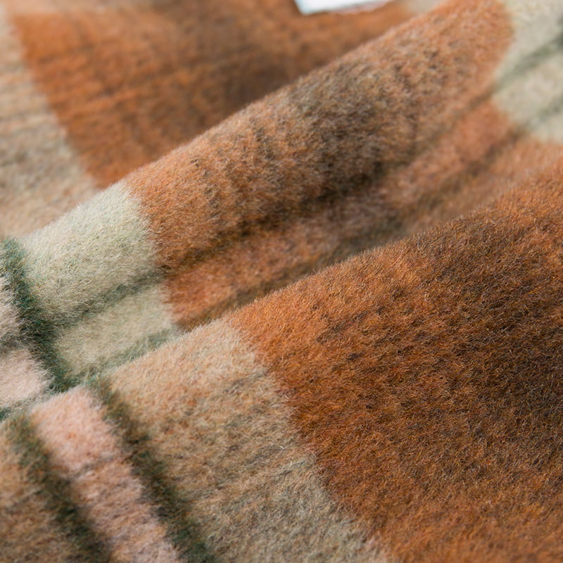 외투 ZZH24009를 위한 긴 머리 두꺼운 자카드 직물 검사 격자 무늬 양털 직물