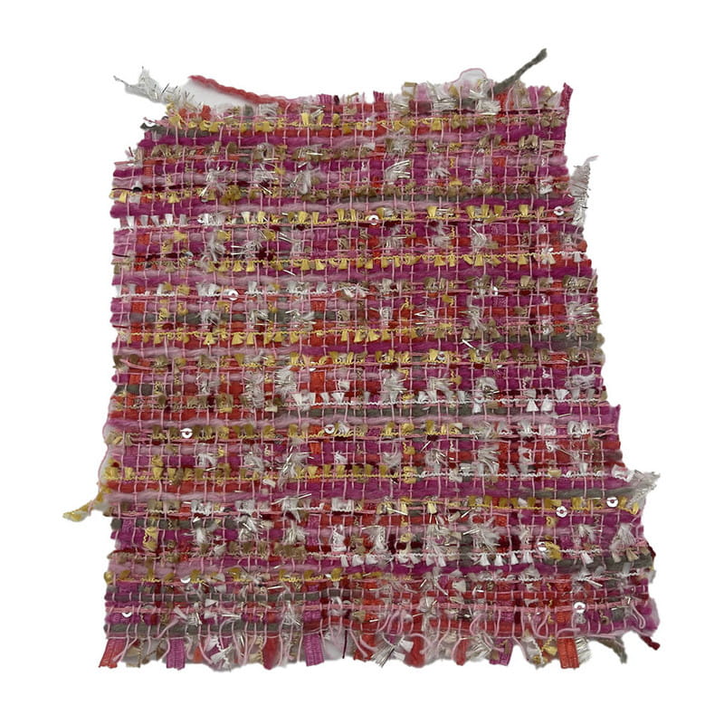 여성을 위한 패션 레드 핑크 스팽글 메탈릭 트위드 직물 21003