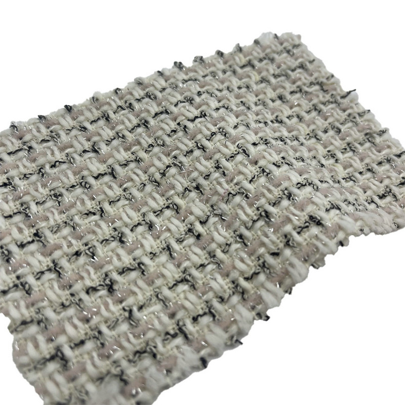 라이트 핑크 체크 메탈릭 트위드 패션 원단 드레스 23523