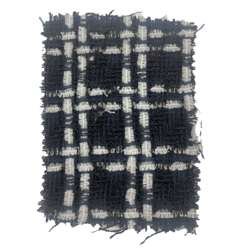 시대를 초월한 블랙 울 격자 무늬 의류용 트위드 직물 23545