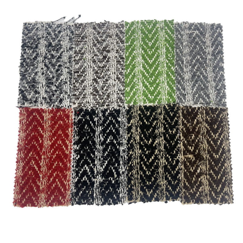 브러쉬 테디 헤링본 스트라이프 울 자카드 트위드 원단 3467