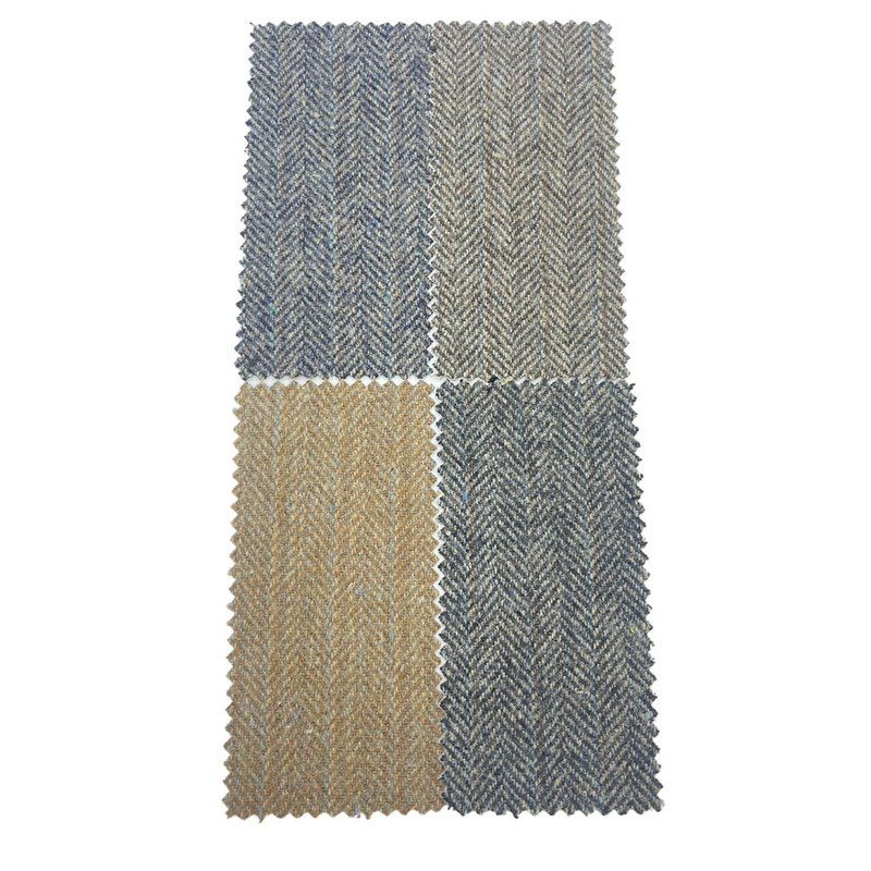 3534에 적합한 이탈리아 브라운 블루 스트라이프 울 트위드 직물