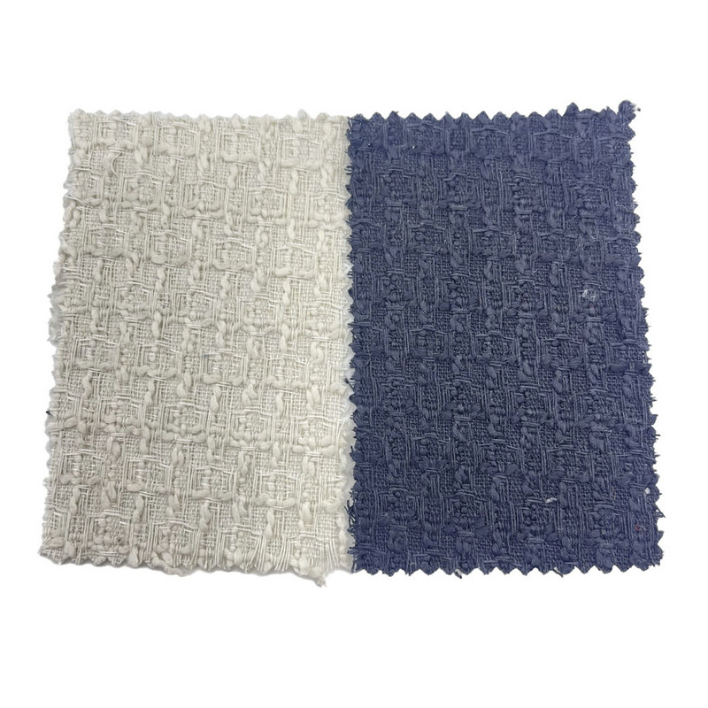 코트용 양각 블랙 화이트 체크 울 트위드 직물 3786