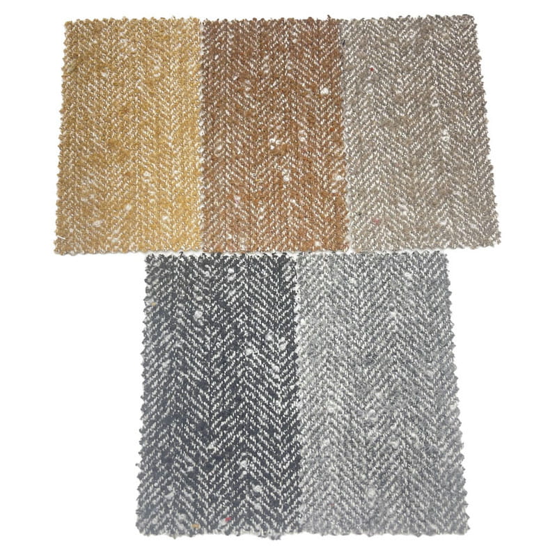 겨울 3906년 의류용 버블 헤링본 그레이 화이트 울 두꺼운 트위드 직물